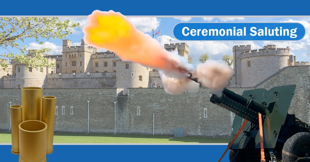 Ceremonial Saluting at a Historic Castle