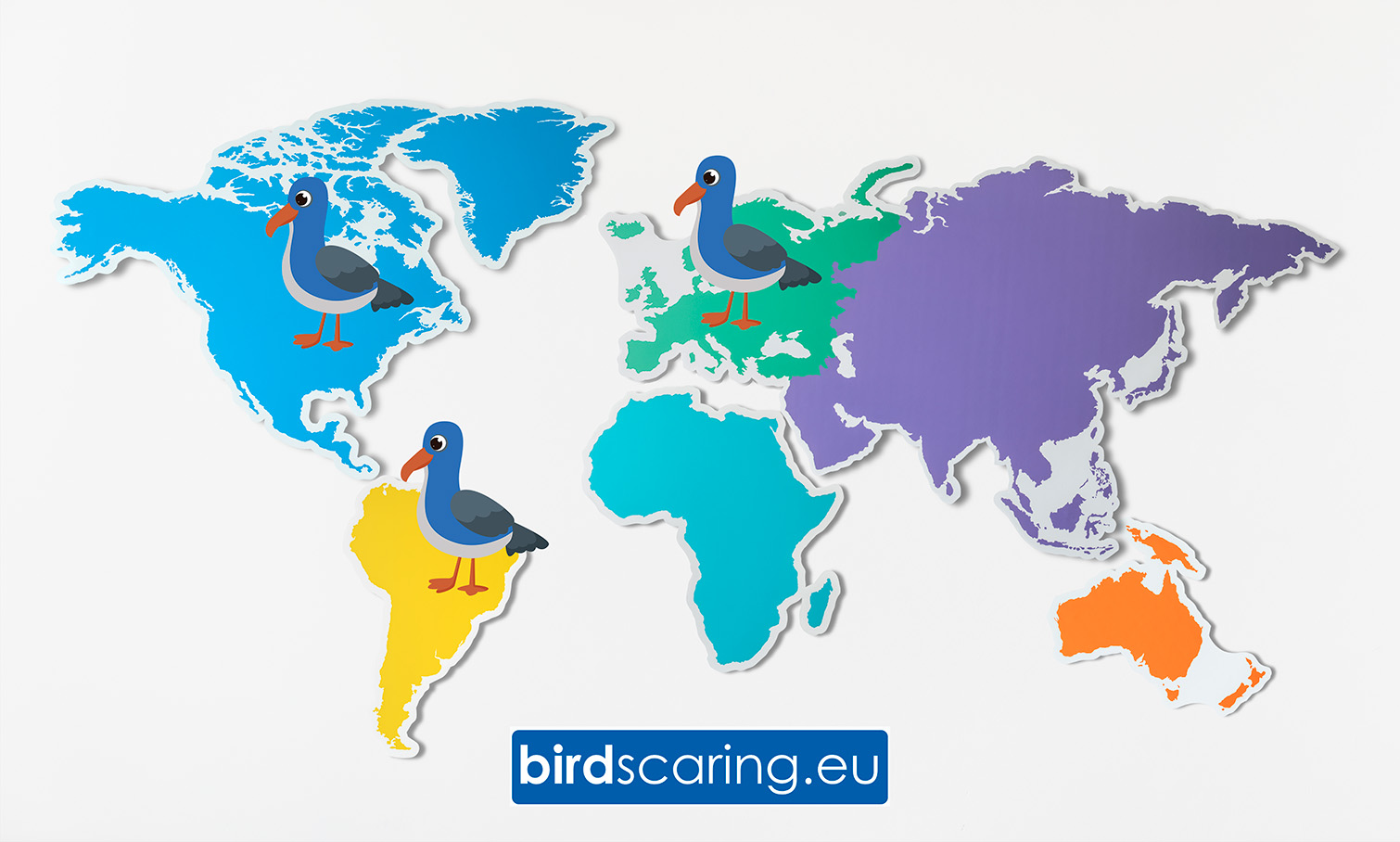 Map Showing Bird Scaring EU's World Coverage by Continent